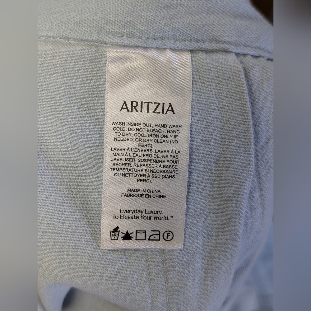 Babaton Light Wash Denim Pleated Midi Skirt | Aritzia | Size 10 - Picture 10 of 11